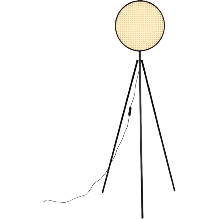 Sien vloerlamp | zwart/rotan | Zuiver