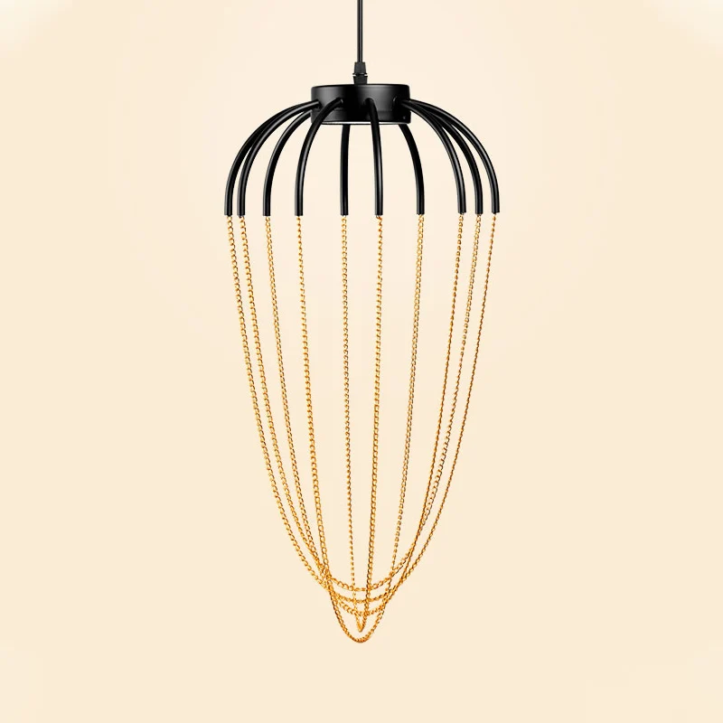 19"/21" W Caged Kitchen hangende verlichtingsarmatuur Metaal 1-lichts eigentijdse hanglamp zwart en goud voor Binnen en Bu...