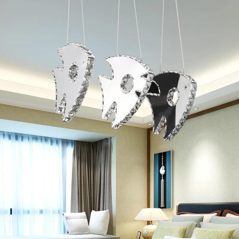 Chromen viscluster hanglamp modernisme LED-kristal hangende verlichtingsarmatuur warm/wit helder