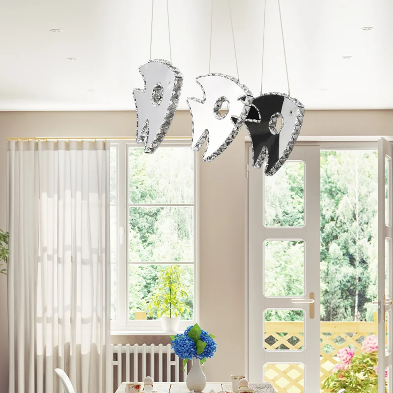 Chromen viscluster hanglamp modernisme LED-kristal hangende verlichtingsarmatuur warm/wit helder