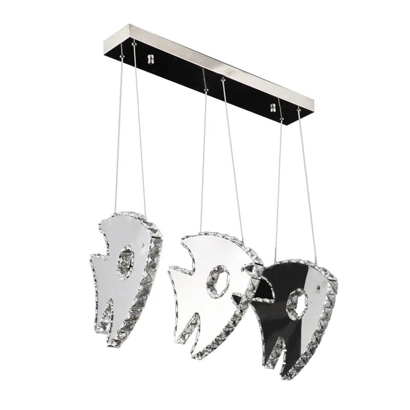 Chromen viscluster hanglamp modernisme LED-kristal hangende verlichtingsarmatuur warm/wit helder