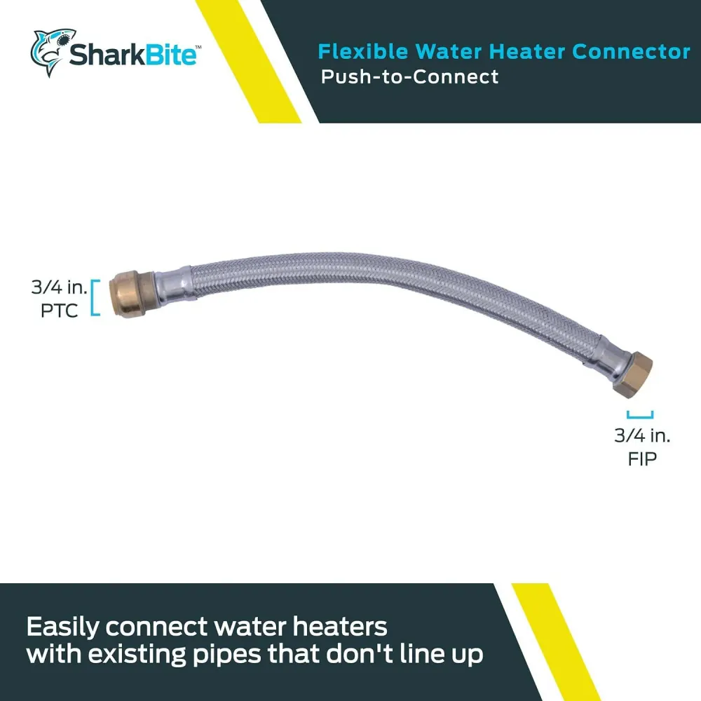 SharkBite 3/4 . x 3/4 . FIP Stainless Staal Braided Flexible Water Heater Connector (15 . Length) met Keuringscertificaat