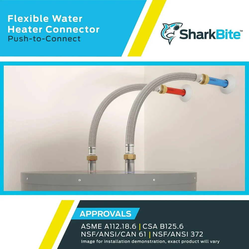 SharkBite 3/4 . x 3/4 . FIP Stainless Staal Braided Flexible Water Heater Connector (15 . Length) met Keuringscertificaat