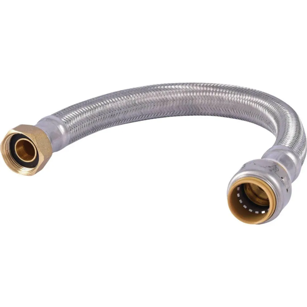 SharkBite Max 3/4 . Push-to-Connect x 3/4 . FIP x 12 . Braided Stainless Staalsoort Water Heater Connector