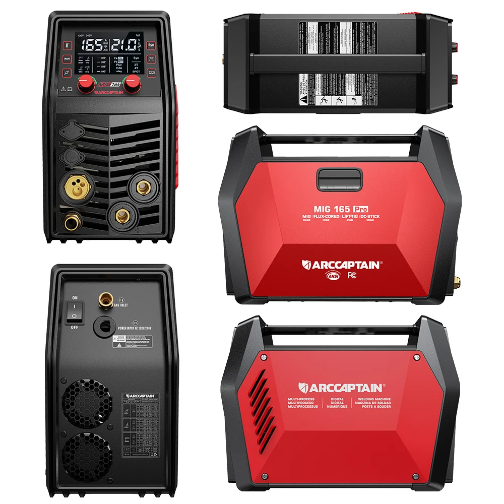 Arccaptain MIG165 Pro Duaal Voltage Gas and Gasless MIG Welder