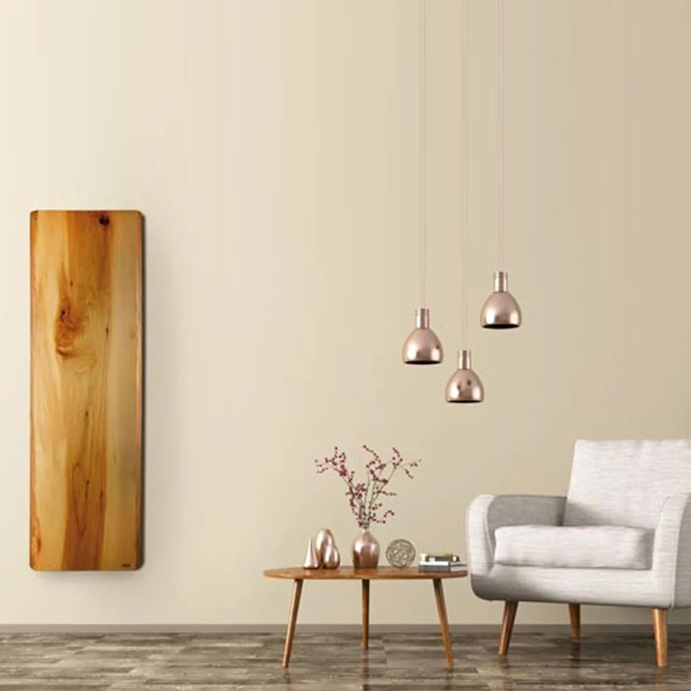 Electric towel warmer model Xilo L 700 Watt wood series cm 45x10x147h Hom Gastvrij voor Metaalbewerking