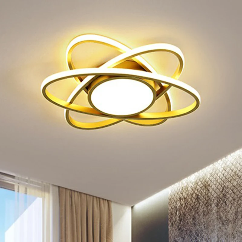 Energiezuinige Metallic bloemen opbouw led plafondlamp moderne zwarte inbouwlamp