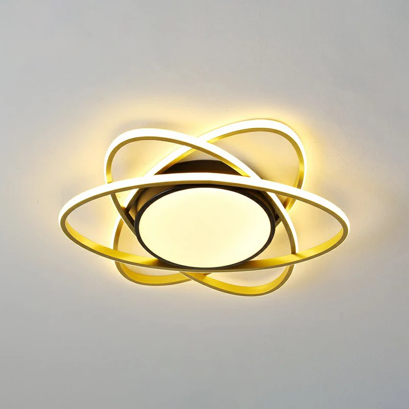 Energiezuinige Metallic bloemen opbouw led plafondlamp moderne zwarte inbouwlamp