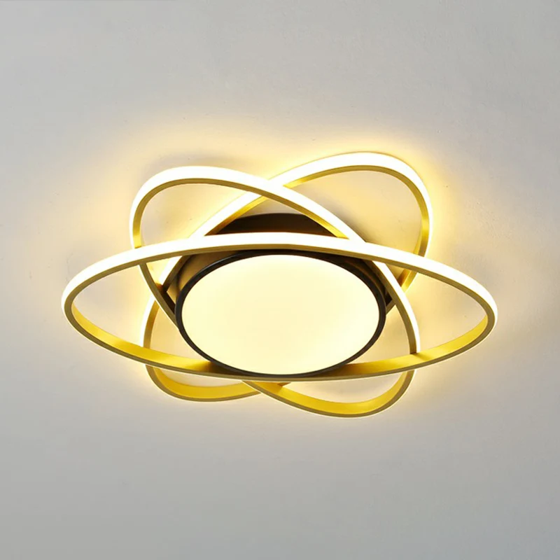 Energiezuinige Metallic bloemen opbouw led plafondlamp moderne zwarte inbouwlamp