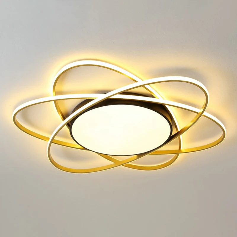Energiezuinige Metallic bloemen opbouw led plafondlamp moderne zwarte inbouwlamp