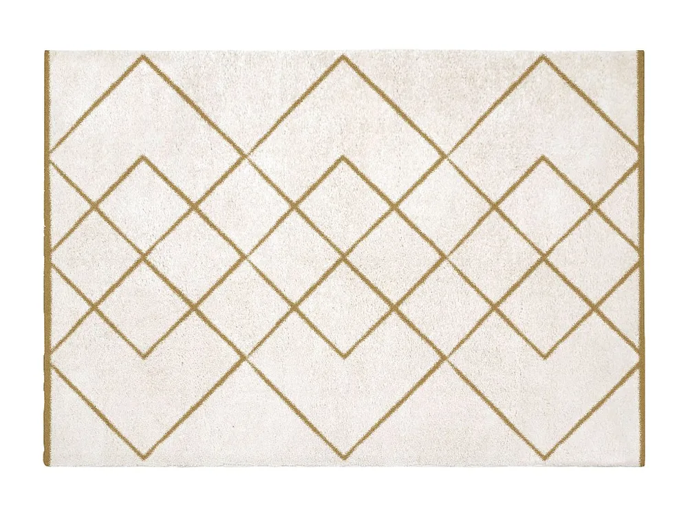 Berbers shaggy tapijt, 120 x 170 cm, wit en goudkleurig, PRYSMI
