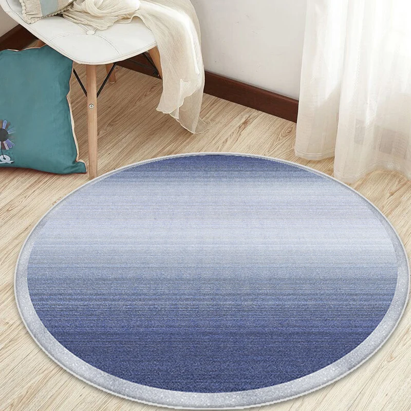 Casual tapijt met ombrepatroon, blauw polyesterweefsel tapijt, antislip, diervriendelijk, wasbaar, vloerkleed voor de woon...