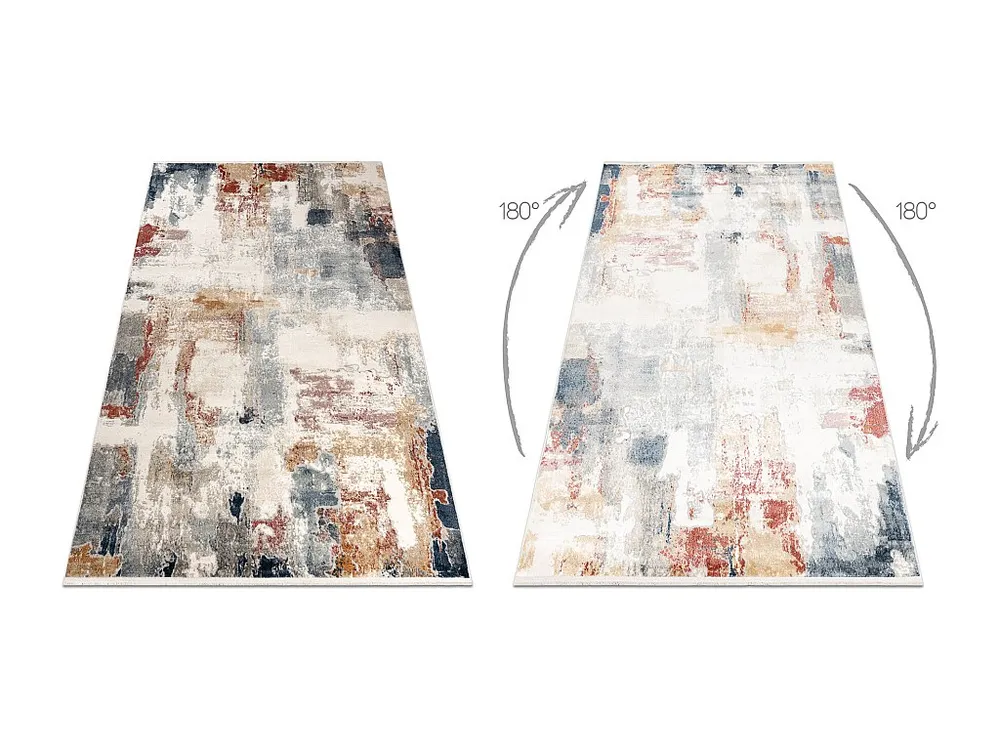 DISTIN 0144B wit / roze / poeder eigentijds tapijt - Abstractie, vintage, 160x230 cm
