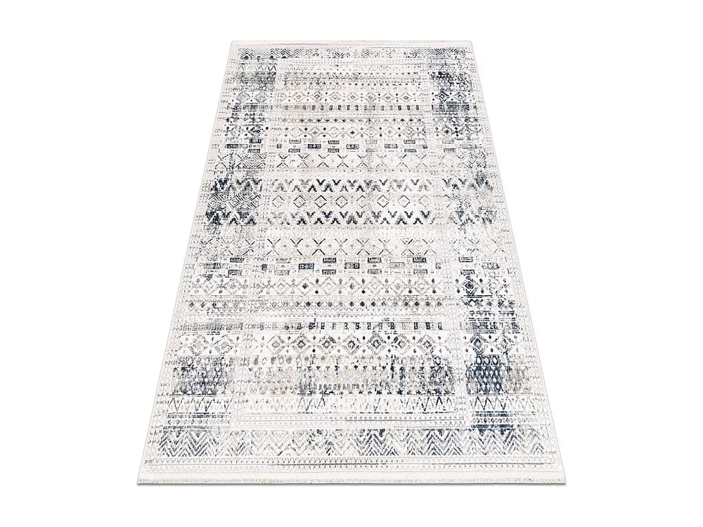 DISTIN 0833A marineblauw / blauw / wit modern tapijt - Boho, antiekstijl, 180x270 cm