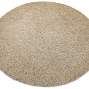 Eigentijds Tapijt Wasbaar , LATIO 71351050 ROND beige cercle 160 cm