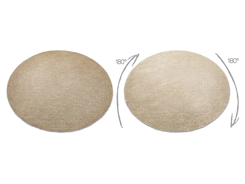 Eigentijds Tapijt Wasbaar , LATIO 71351050 ROND beige cercle 160 cm