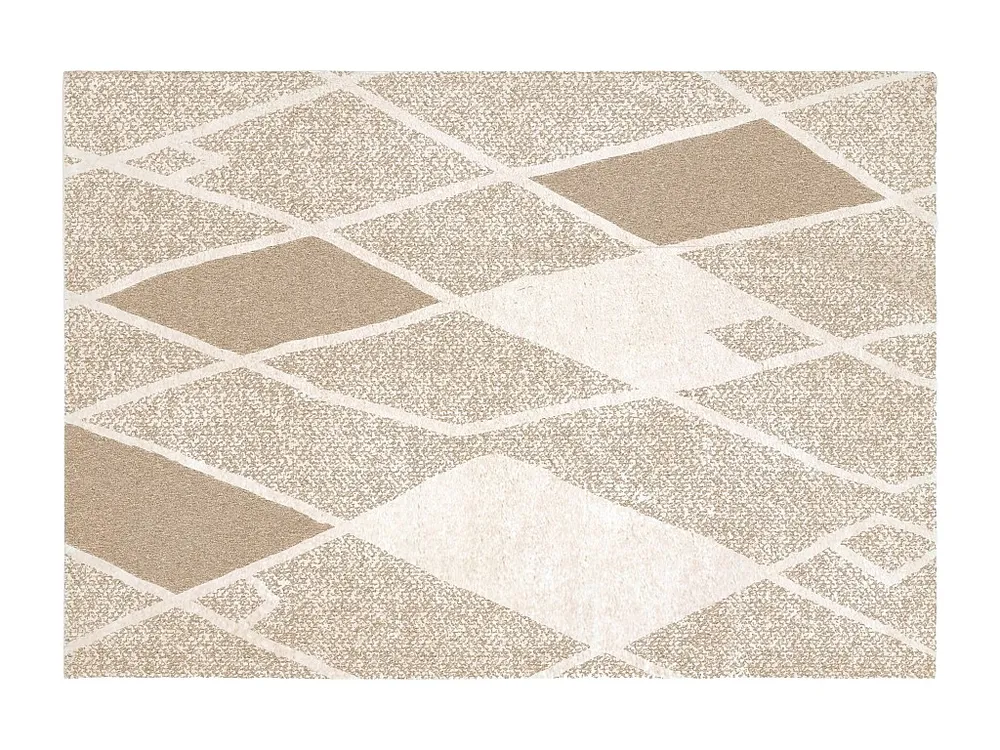 Geometrisch shaggy tapijt - 160 x 230 cm - Lichtbruin - LAZINA
