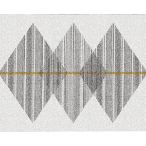 Geometrisch tapijt - 160 x 230 cm - Wit en grijs - NIMIRIA