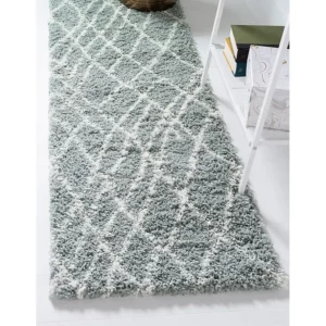 Hoogpolig tapijt 120x62 Groen Lachen Fence
