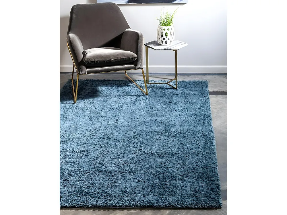 Hoogpolig tapijt 240x240 Blauw Luzern