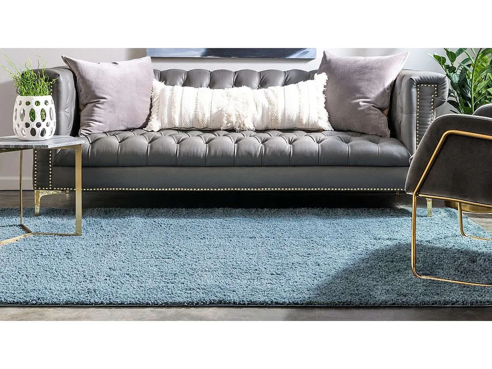 Hoogpolig tapijt 240x240 Blauw Luzern