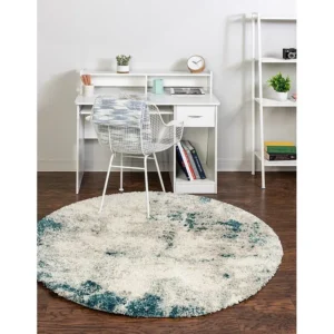 Hoogpolig tapijt 240x240 Ecru - Groen Lachen Haze