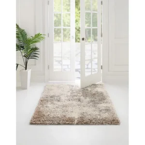 Hoogpolig tapijt 240x240 Lichtbruin - Bruin Lachen Haze
