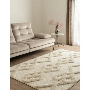 Hoogpolig tapijt 245x160 Wit Thun Tribus