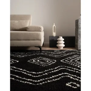 Hoogpolig tapijt 245x160 Zwart Frauenfeld Vaiana