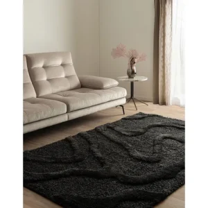 Hoogpolig tapijt 245x160 Zwart Thun Arbor