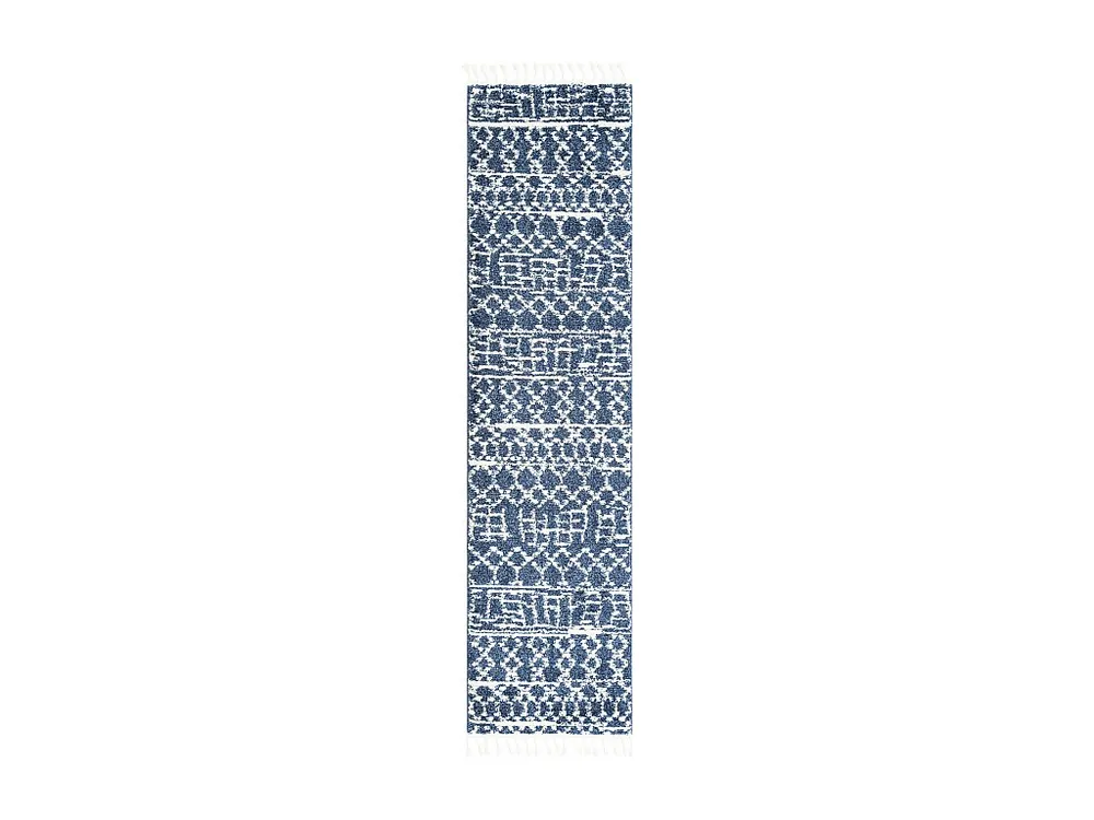 Hoogpolig tapijt 305x80 Blauw Frauenfeld Diamond