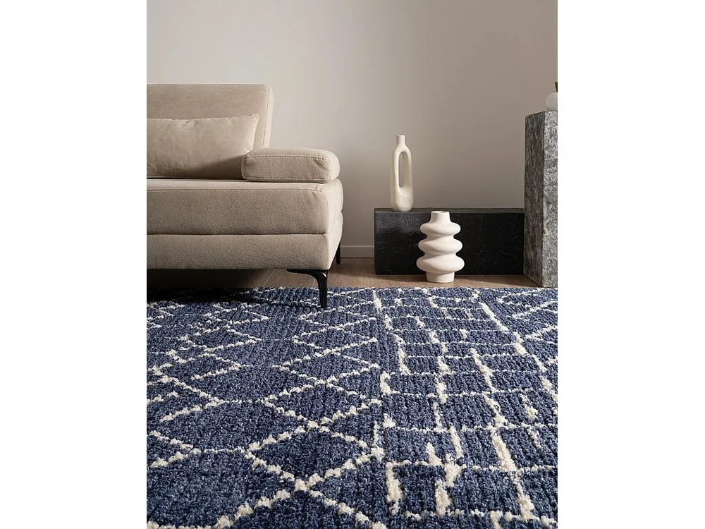 Hoogpolig tapijt 305x80 Blauw Frauenfeld Diamond