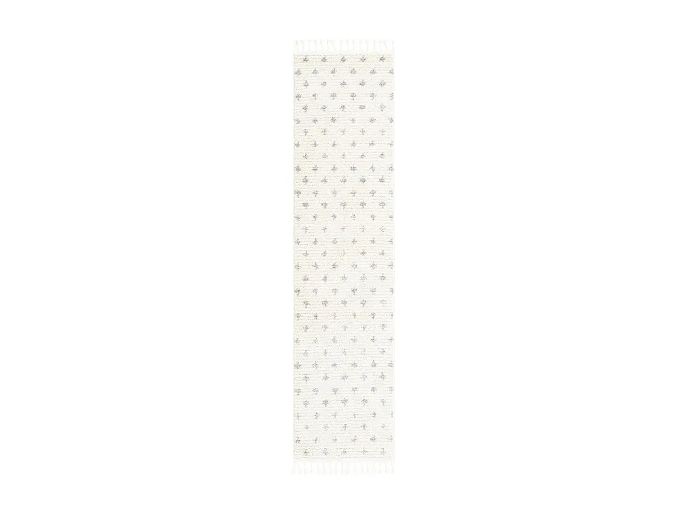 Hoogpolig tapijt 305x80 Ecru Frauenfeld Rood