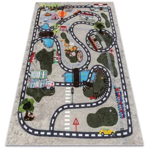 JUNIOR 51803.804 tapijt wasbaar Stad dieren voor kinderen antislip - b 140x190 cm