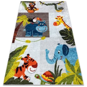 JUNIOR 51858.802 tapijt wasbaar dieren Afrika voor kinderen antislip - 140x190 cm