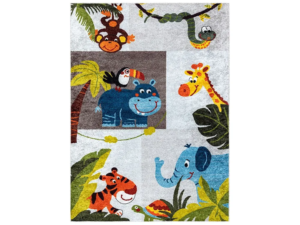 JUNIOR 51858.802 tapijt wasbaar dieren Afrika voor kinderen antislip - 140x190 cm