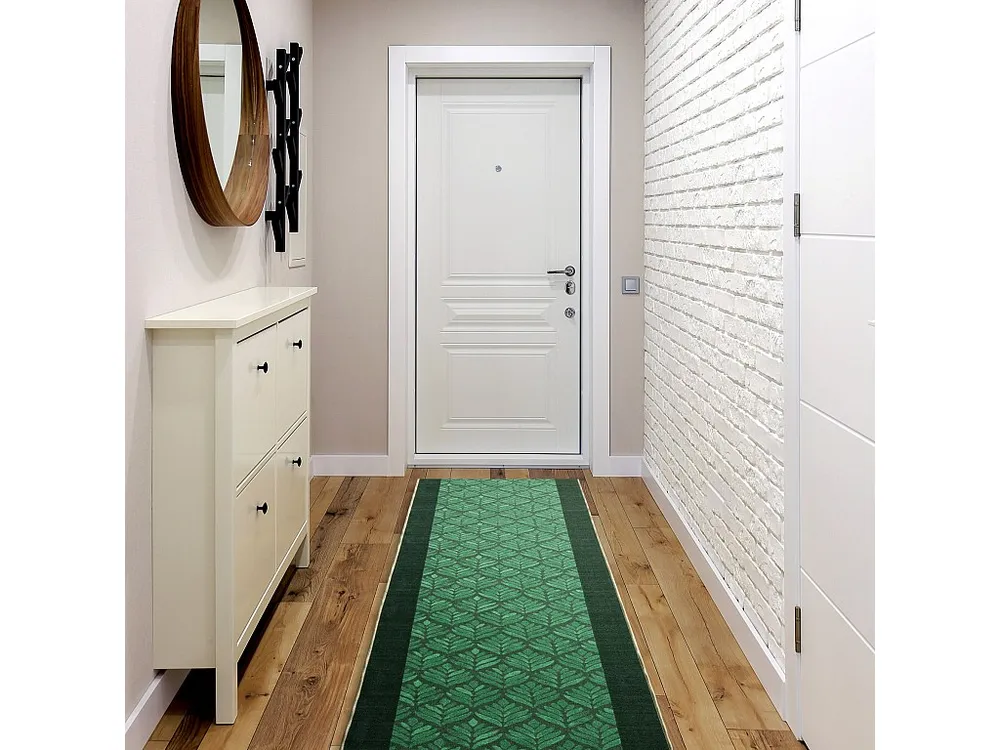 Loper antislip LIŚCIE bladeren, gom groen 120cm 120x150 cm