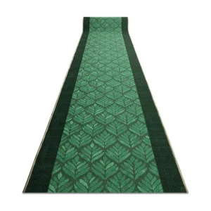 Loper antislip LIŚCIE bladeren, gom groen 80cm 80x300 cm