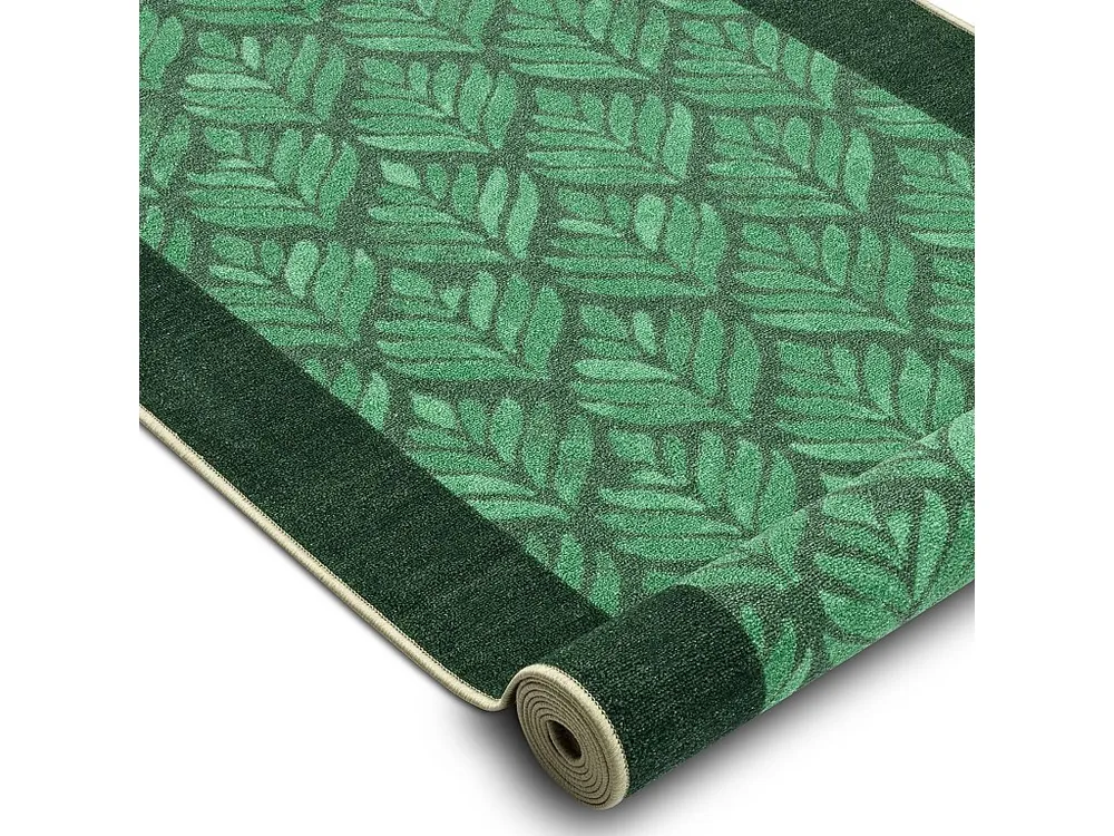 Loper antislip LIŚCIE bladeren, gom groen 80cm 80x300 cm