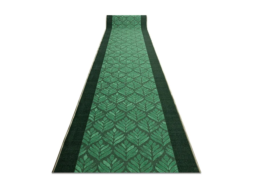 Loper antislip LIŚCIE bladeren, gom groen 120cm 120x350 cm