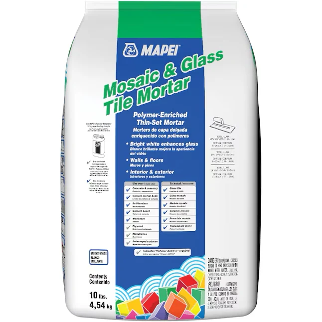 MAPEI Mosaic and Glazen Tile White Thinset Tile Mortar (10-lb)