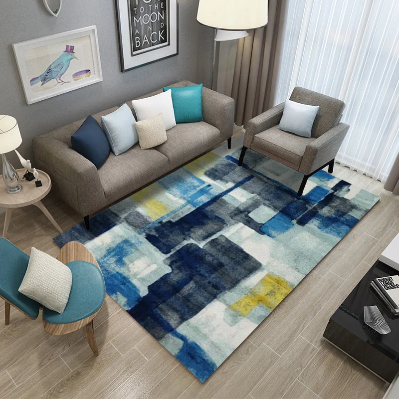 Meerkleurig geometrisch bloktapijt Polypropyleen Tapijt Scandinavische stijl Antislip achterkant Vlekbestendig Huisdiervri...