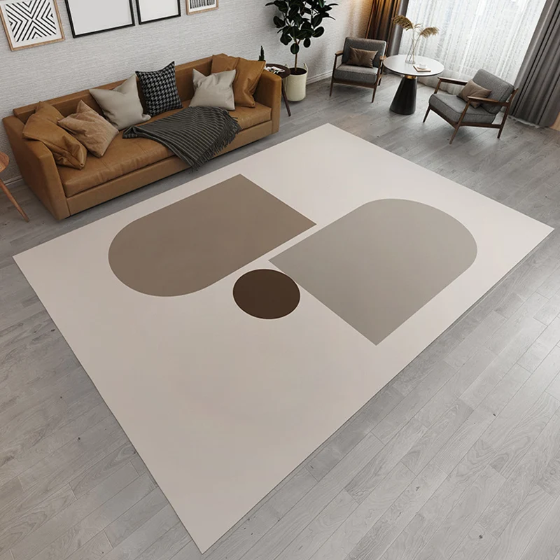 Minimalistisch Colorblock-tapijt Roze flanellen tapijt Wasbaar, diervriendelijk antislip-tapijt voor de woonkamer