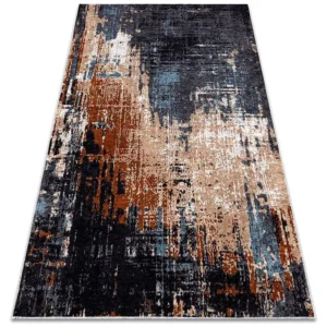 MIRO 51454.802 tapijt wasbaar Abstractie antislip - marineblauw / beig 140x190 cm