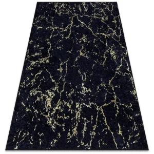 MIRO 52003.803 tapijt wasbaar marmer antislip - zwart 200x290 cm