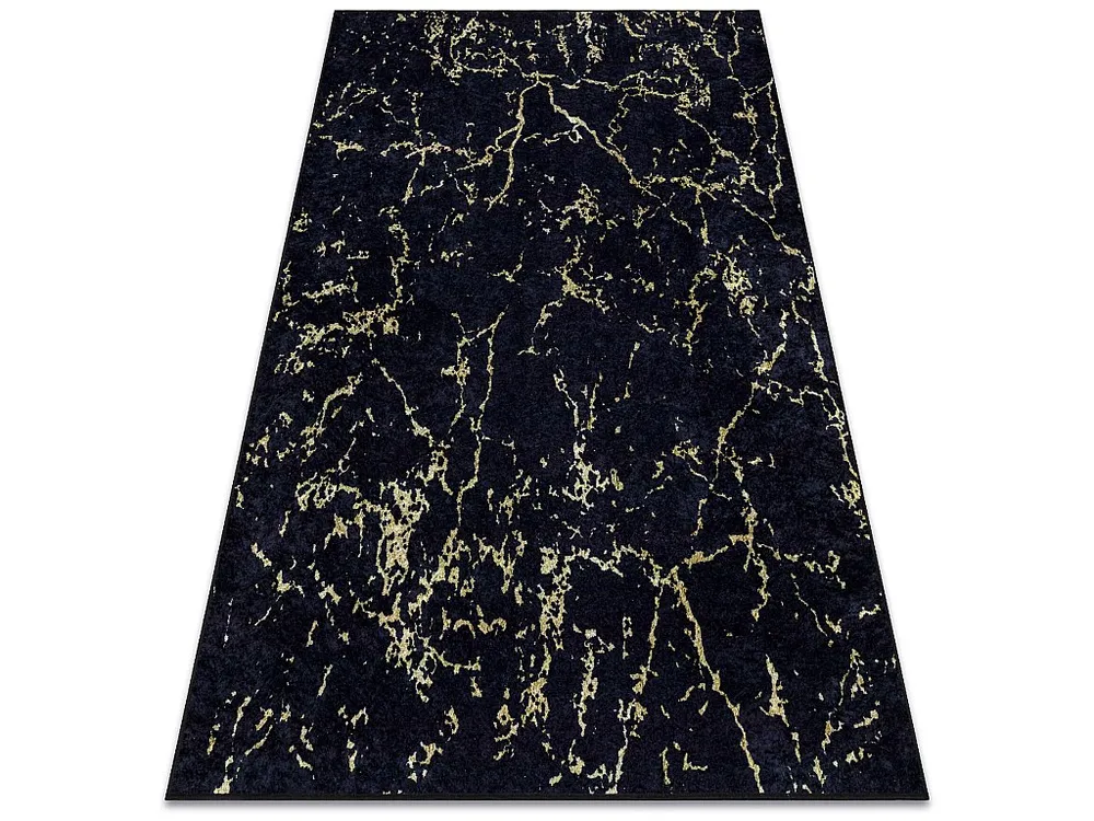 MIRO 52003.803 tapijt wasbaar marmer antislip - zwart 200x290 cm