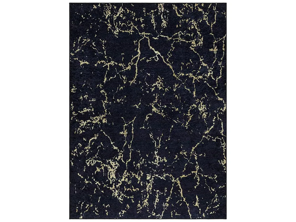 MIRO 52003.803 tapijt wasbaar marmer antislip - zwart 200x290 cm