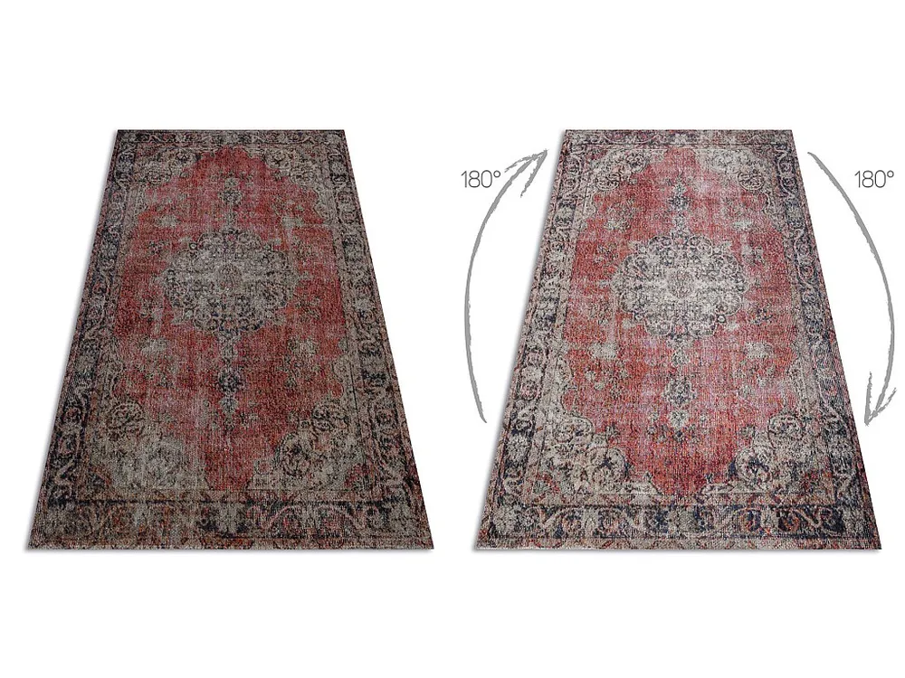 Modern tapijt MUNDO E0691 ornament, ouderwets outdoor rood / beige 120x170 cm