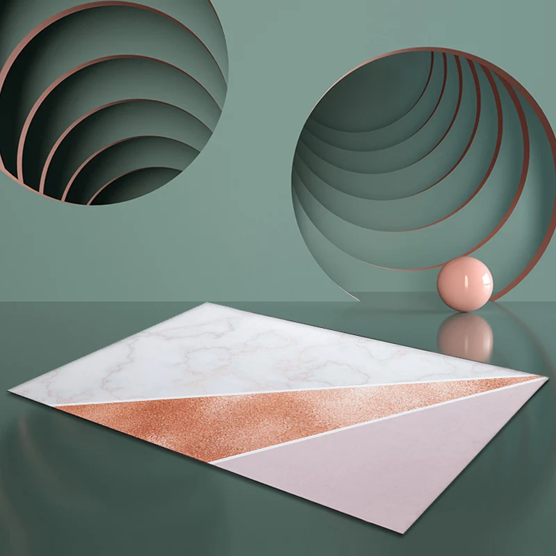 Roze en beige slaapkamertapijt Minimalistisch abstract tapijt Polyesterstof wasbaar antislip achterkant Huisdiervriendelij...
