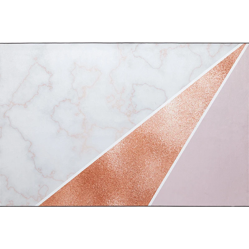 Roze en beige slaapkamertapijt Minimalistisch abstract tapijt Polyesterstof wasbaar antislip achterkant Huisdiervriendelij...